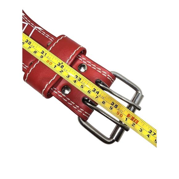 UPPPER Lifting Belt Red With Double Prong Buckle - Picture 7 of 8